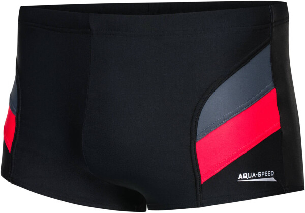 AQUA SPEED Plavecké šortky Aron Black/Red/Grey Pattern 16