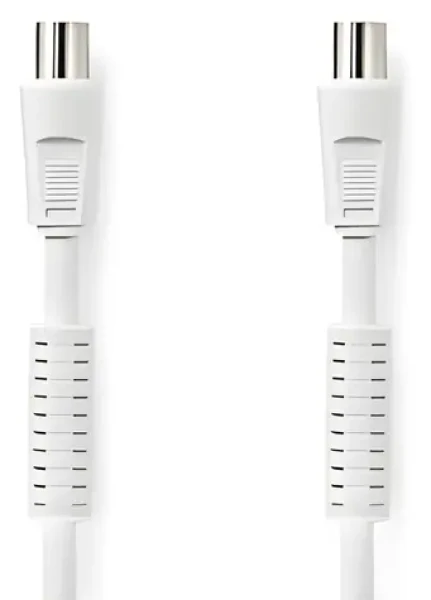 Nedis Koaxiálny anténny kábel IEC(M)-IEC(F) biela / Koaxiálny kábel / 75 Ohm / 120 dB / 4X tienený / 1 m (CSGL40020WT10)