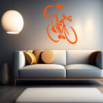 Veselá Stena Samolepka Cyklista Farba: černá, Veľkosť: 40 x 48 cm