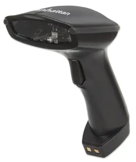 Manhattan Bezdrôtová čítačka čiarových kódov CCD čierna / Čítačka čiarových kódov / Bluetooth / dosah 80 m / nabíjacia stanica (178495)