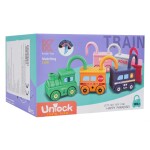 Mamido Vzdelávací farebný vláčik so zámkami a kľúčikmi