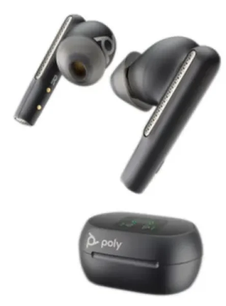 Poly Voyager Free 60+ UC Teams čierna / bezdrôtové slúchadlá do uší / mikrofón / BT 5.3 / USB-C / IP54 / ANC (216066-02)