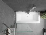 MEXEN/S - Cube obdĺžniková vaňa 170 x 80 cm s panelom + vaňová zástena 80, transparent, chróm 550517080X9508000001