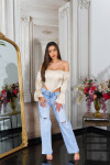 Sexy Koucla Corset Top off-shoulder Satin Look Einheitsgroesse