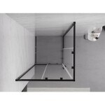 MEXEN - Exo štvorcový posuvný sprchovací kút 85 x 85, transparent, čierna 8111-085-085-70-00