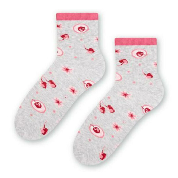 Dámske vzorované ponožky 099 MELANŽOVÁ SVĚTLE ŠEDÁ 35-37