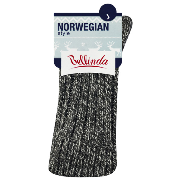 Zimné unisex ponožky NORWEGIAN STYLE SOCKS BELLINDA čierna