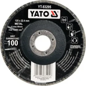YATO Korundový lamelový kotúč vypuklý / Brúsny kotúč / P100 / 125 x 22,2 mm