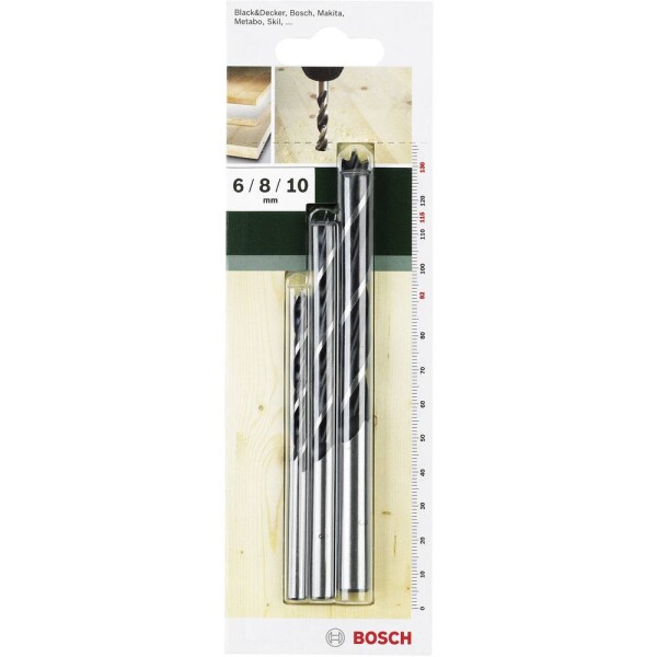 Bosch Accessories 2609255308 sada špirálových vrtákov do dreva 3-dielna 6 mm, 8 mm, 10 mm valcová stopka 1 sada; 2609255308