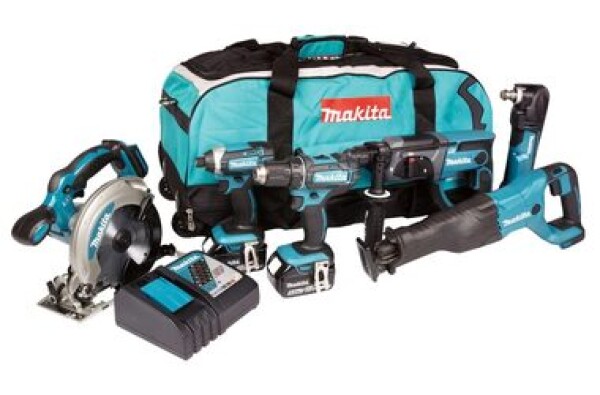 Makita DLX6038T / Sada aku náradia: DDF482 amp; DTD152 amp; DJR186 amp; DSS610 amp; DTM51 amp; DHR202 / 18V / Li- ION / 3x 5.0 Ah (DLX6038T)