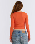 Organic Basics Everyday Scoop Neck Long Sleeve Tee Tangerine L