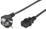 MicroConnect Sieťový napájací kábel Schuko 90° uhol - C19 0.5m čierna (PE07719005)
