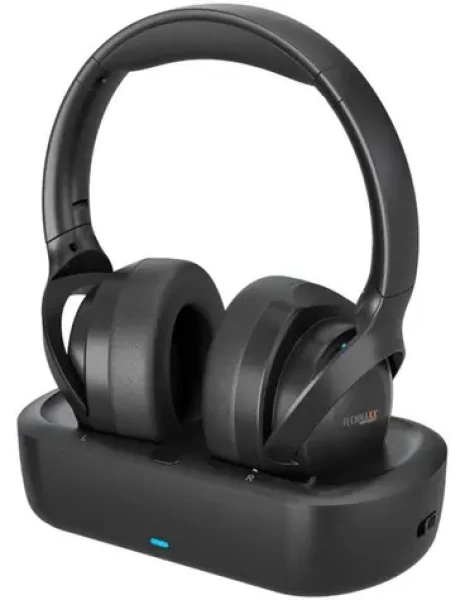 Technaxx TX-350 čierna / Bezdrôtové slúchadlá k TV / Bluetooth 5.4 / mikrofón / dosah 10 m / 30 h (5335)