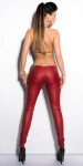 Sexy KouCla Letherlook-Pants with lacing and studs black S