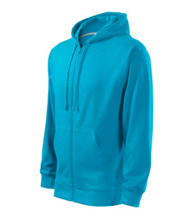 Trendy mikina na zips Pánske tyrkysové M