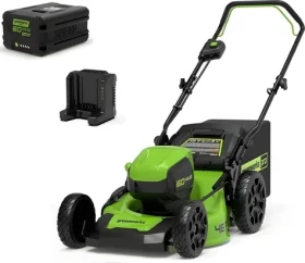 Greenworks GD60LM46HPK4 / Aku kosačka na trávu / 60V / Šírka záberu 46 cm / 1x Aku 4 Ah + nabíjačka (GR2502807UB)