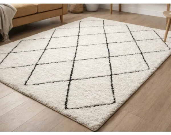 Koberec Ideal Shaggy 160x230 cm, diamant krémový/čierny%