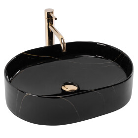REA - Umývadlo na dosku Nadia 50 Black Stone REA-U9240