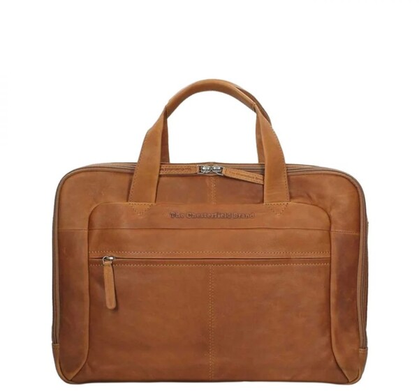 Zwiesel The Chesterfield Brand Ryan 17" Notebook Bag, Cognac