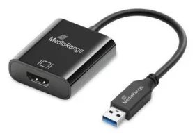 MediaRange Konvertér USB-A na HDMI černá / Full HD 60Hz / 5 Gbit/s / pozlacené kontakty (MRCS232)