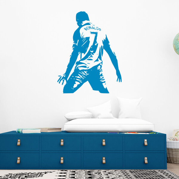 Veselá Stena Samolepka Futbalista Ronaldo Farba: modrá, Veľkosť: 40 x 51 cm