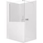 CERANO - Sprchová zástěna Walk-in Onyx Half Round L/P - 8 mm - kulatá vzpěra - chrom, transparentní sklo - 80x100 CER-681607