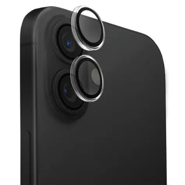 UNIQ Optix Clear čierna / Ochranné sklo na šošovku fotoaparátu / iPhone 16, 16 PLUS / s aplikátorom