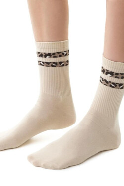 Dámske vzorované ponožky 099 SVĚTLE BÉŽOVÁ 35-37