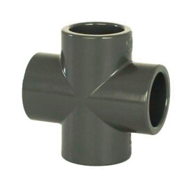 Aquaram PVC tvarovka - kríž 32 mm, DN=32 mm, d=43 mm, lepenie / lepenie 0222600032