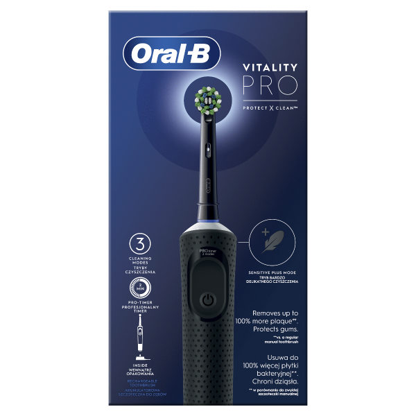 Oral-B Vitality Pro Protect X Clean čierna / Eletrická zubná kefka / oscilačné / 3 režimy / 2D technológia (Vitality Pro Protect X Clean B)