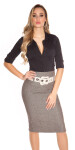 Sexy Pencilskirt with belt brown L