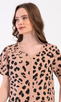 Dámske šaty s krátkym rukávom Leopard Home béžová 3XL