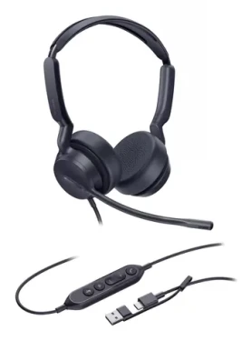 Yealink UH42 Dual (UC) čierna / Stereo náhlavná súprava / mikrofón / USB-C USB-A / kábel 2,15 m (1308215)