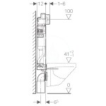 GEBERIT - Kombifix Montážny prvok Basic na závesné WC, 108 cm, splachovacia nádržka pod omietku Delta 12 cm 110.100.00.1