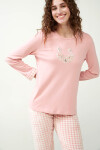 Vamp - Dámske teplé pyžamo s fleecom 21427 - Vamp pink peach S