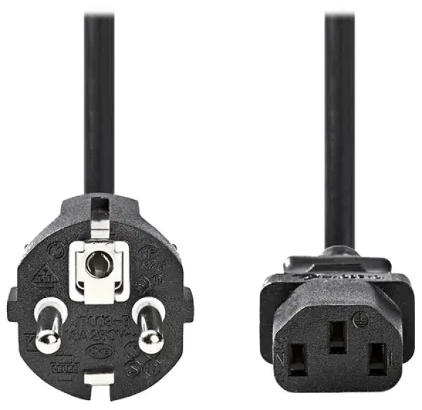 Nedis napájací kábel Schuko - IEC-320-C13 čierny / Napájací kábel / 230 V / 10 A / 5 m (CEGL10030BK50)