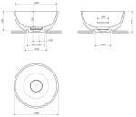 OMNIRES - SHELL M+ umývadlo na dosku, O35 cm, matná čierna láva SHELL350UNBLV