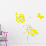 Veselá Stena Samolepka Kvetina s motýlikmi Farba: bílá, Veľkosť: 80 x 82 cm