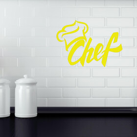 Veselá Stena Samolepka Chef Farba: žlutá, Veľkosť: 60 x 42 cm