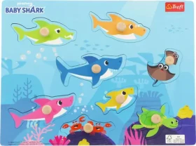 Trefl - Vkladačka - Drevená vkladačka Baby Shark