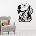 Veselá Stena Samolepka Zlatý retriever Farba: žlutá, Veľkosť: 60 x 48 cm