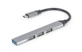 Gembird UHB-CM-U3P1U2P3-03 / USB Type-C húb 4-portový USB 3.1 (Gen 1) / strieborná (UHB-CM-U3P1U2P3-03)