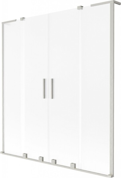 MEXEN/S - Velar L Duo dvojkrídlová posuvná vaňová zástena 140 x 150, dekor, nikel kartáčovaný 896-140-003-32-97