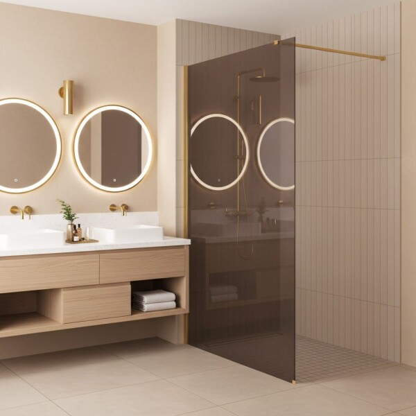 REA/S - Sprchová zástena Flexi Brown / Gold 120 KPL-K99870