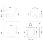 LaVilla WC misa závesná LIMNOS Rimless TORNADO - set vrátane sedátka SLIM softclose CE-93-001-L