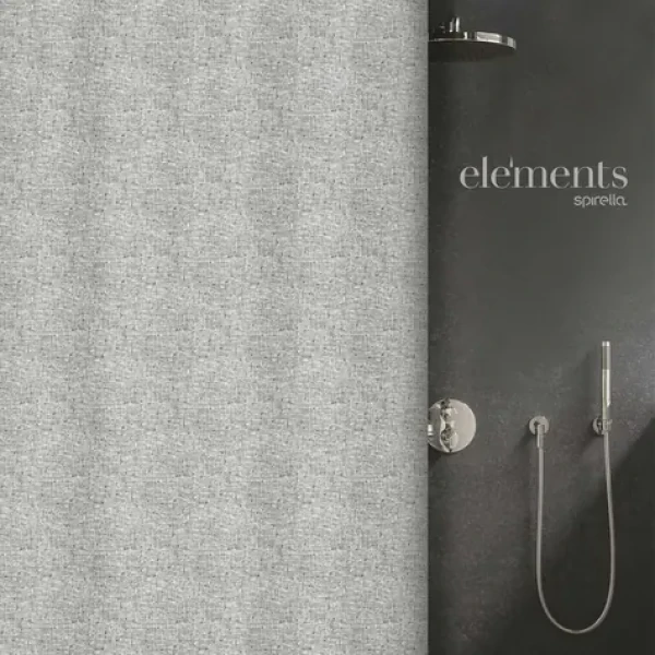 ELEMENTS BY SPIRELLA Sprchový záves ILO vzorovaný antracitový / 180 x 200 cm / Polyester