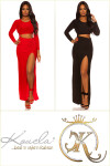 Sexy Koucla Party Dress with XXL Leg Slit red L