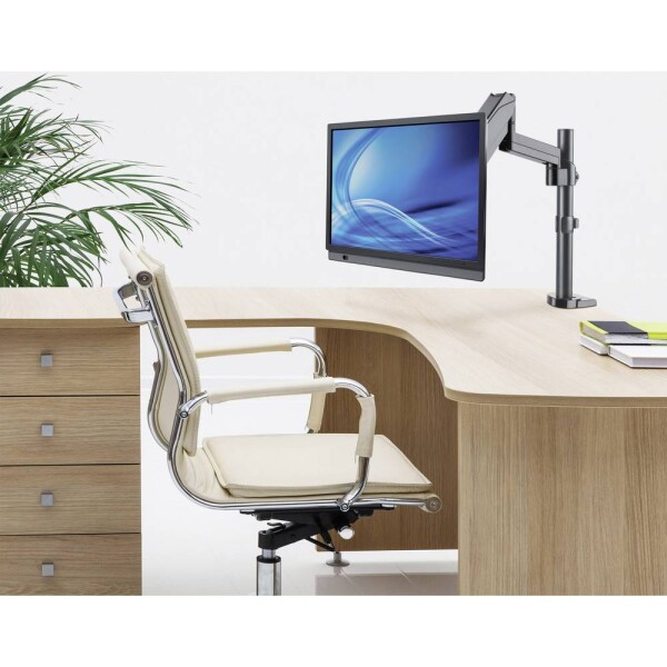 Manhattan 461580 1-násobný stolový držiak monitoru 43,2 cm (17) - 81,3 cm (32) otočný, výškovo nastaviteľný, sklápajúci, nakláňací; 461580