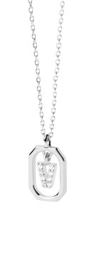 PDPAOLA Pôvabný strieborný náhrdelník písmeno "V" LETTERS CO02-533-U (retiazka, prívesok)