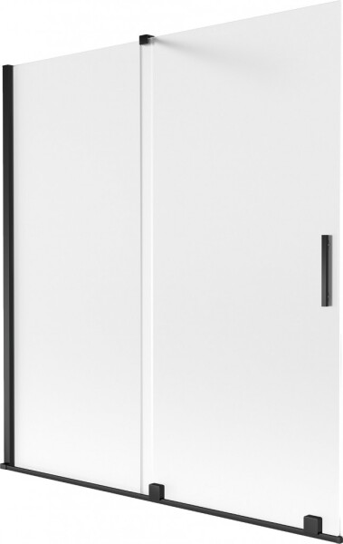 MEXEN/S - Velár dvojkrídlová posuvná vaňová zástena 150 x 150, dekor, čierna 896-150-000-31-70